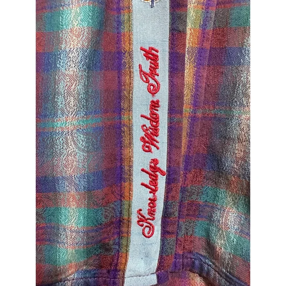 Robert Graham Purple Beige Plaid Men's Long Sleeve Button Down Shirt Size M